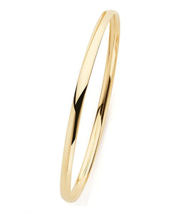 9ct Yellow Gold Sharp Oval 3 x 1.2mm Bangle #24404