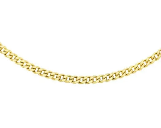 9ct Yellow Gold Solid Diamond Cut Curb 60cm Chain #25160