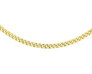 9ct Yellow Gold Solid Diamond Cut Curb 60cm Chain #25160