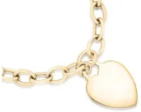 9ct Yellow Gold Oval Belcher & Heart Tag 18cm #24936 #24941