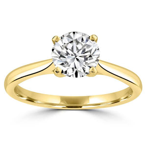 18ct Yellow Gold 1.00ct Round lab Grown Diamond Ring #25129