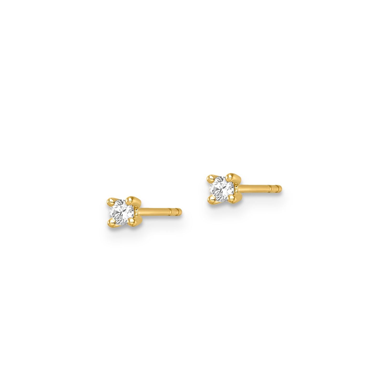 9ct Yellow Gold 0.10ct 4 Claw Studs  #25208