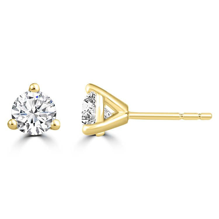 18ct Yellow Gold 1.00ct Round Lab Grown Diamond Studs #25207