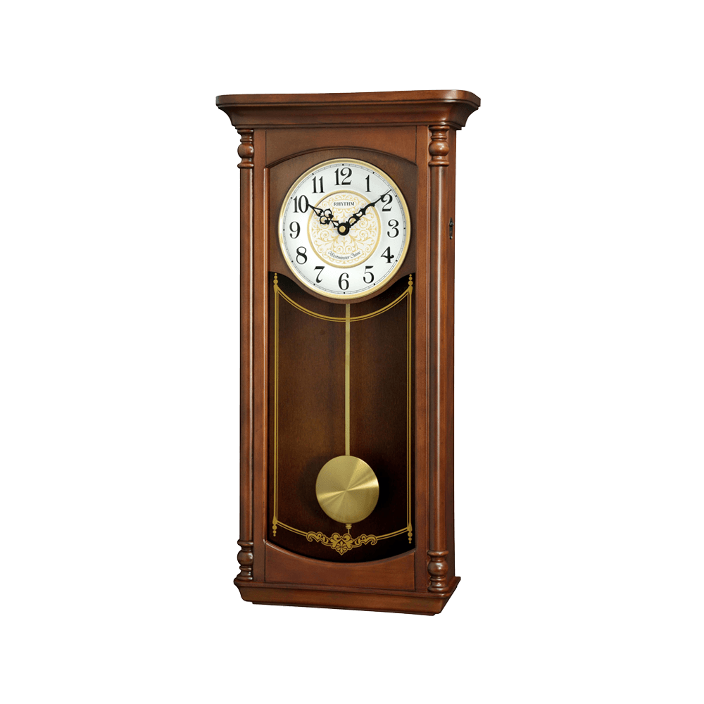 Rhythm Wooden Chiming Pendulum Wall Clock #