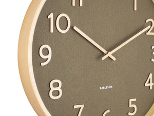 Karlsson Pure Wood Grain Wall Clock-Moss Green #25214