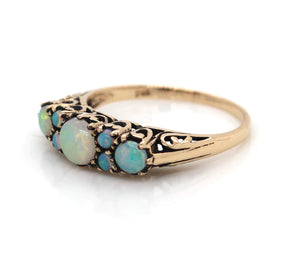 9ct Yellow Gold Opal Antique Style Ring #23757