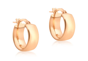 9ct Rose Gold Hollow Hoop Earrings #24916