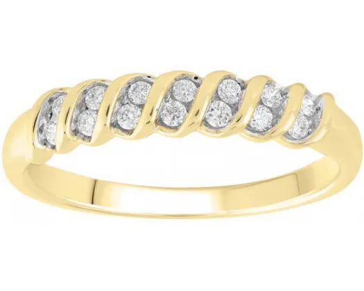 9ct Yellow Gold 0.15CT HI I1 Diamond Ring #23769