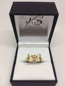 9ct Yellow Gold Bow Style Diamond Set Dress Ring #21141