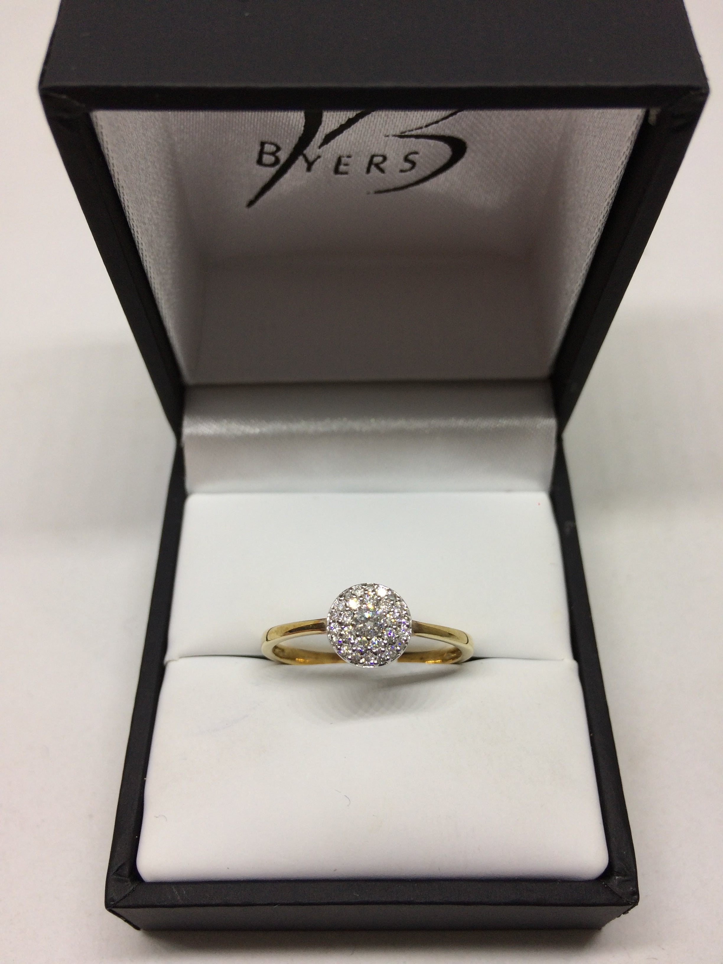 9ct Yellow Gold Dome Style Diamond Dress Ring #18662