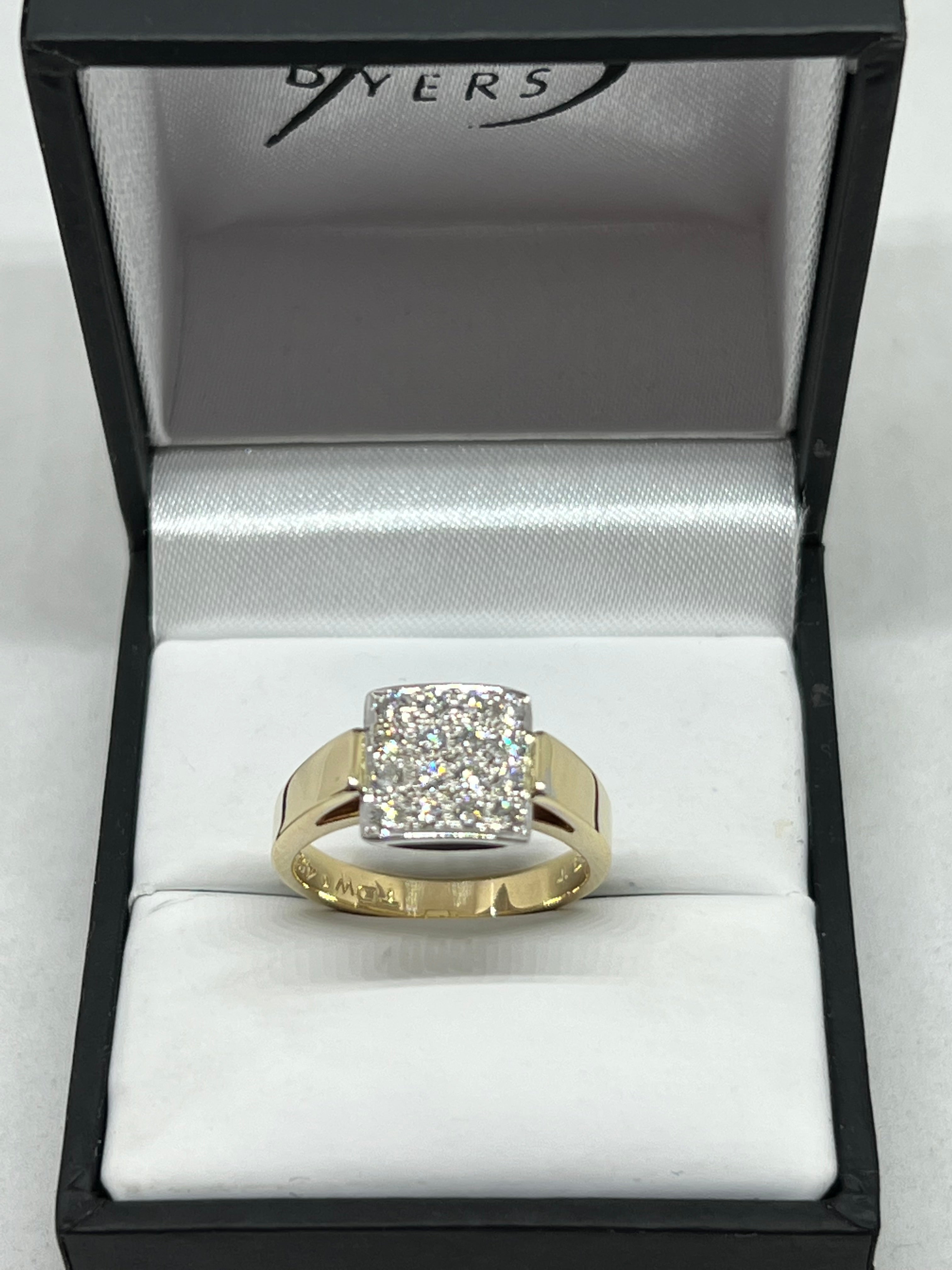 9ct Yellow Gold Multi Stone Diamond Dress Ring #22764